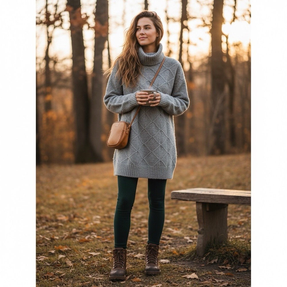 Free People In A Flash Tunic Sweater – Diamond Lattice Bouclé Grey